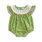 Youweixiong Newborn Infant Baby Girl Bubble Romper Lucky Charm Ruffle Sleeveless Cartoon Smocked Jumpsuit My First St Patricks D