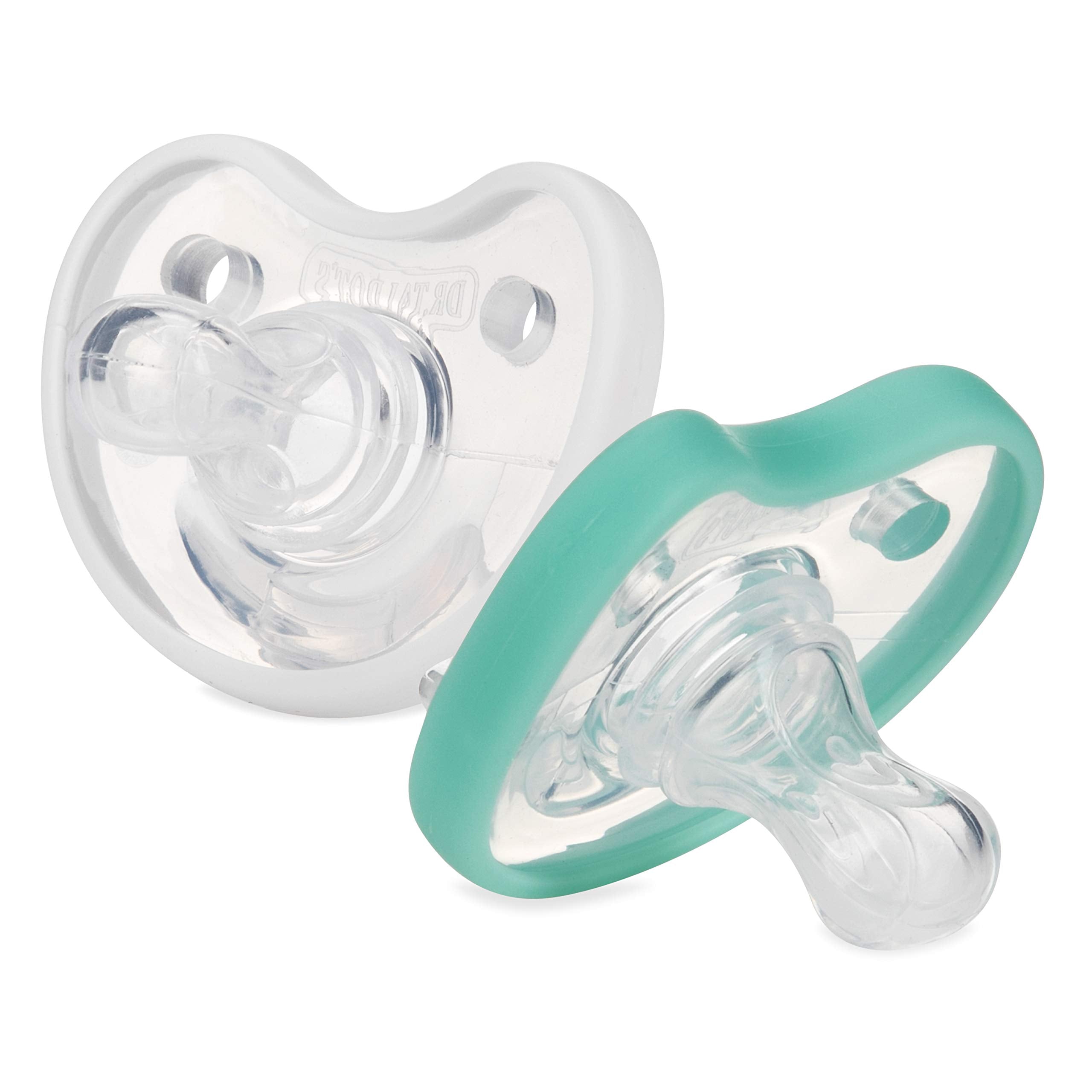 Screen Pacifier Dr. Talbot'S Soft-Flex Orthodontic Pacifiers 0-6 Months, Aqua/White, 2 ...