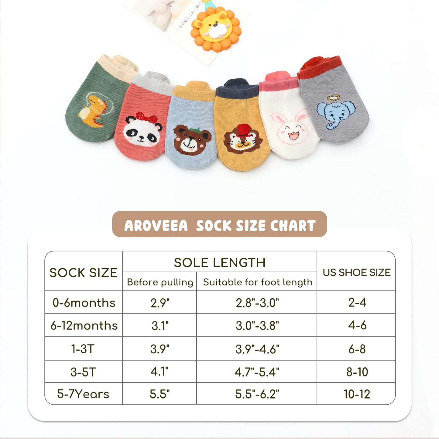 Aroveea Non Slip Grip Ankle Baby Socks 5-7 Years Old Black For Toddler Boys And Girls Kids Socks 12 Pack,Infant Cute Cotton Baby