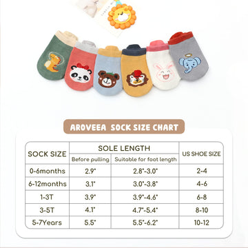 Aroveea Non Slip Grip Ankle Baby Socks 5-7 Years Old Black For Toddler Boys And Girls Kids Socks 12 Pack,Infant Cute Cotton Baby