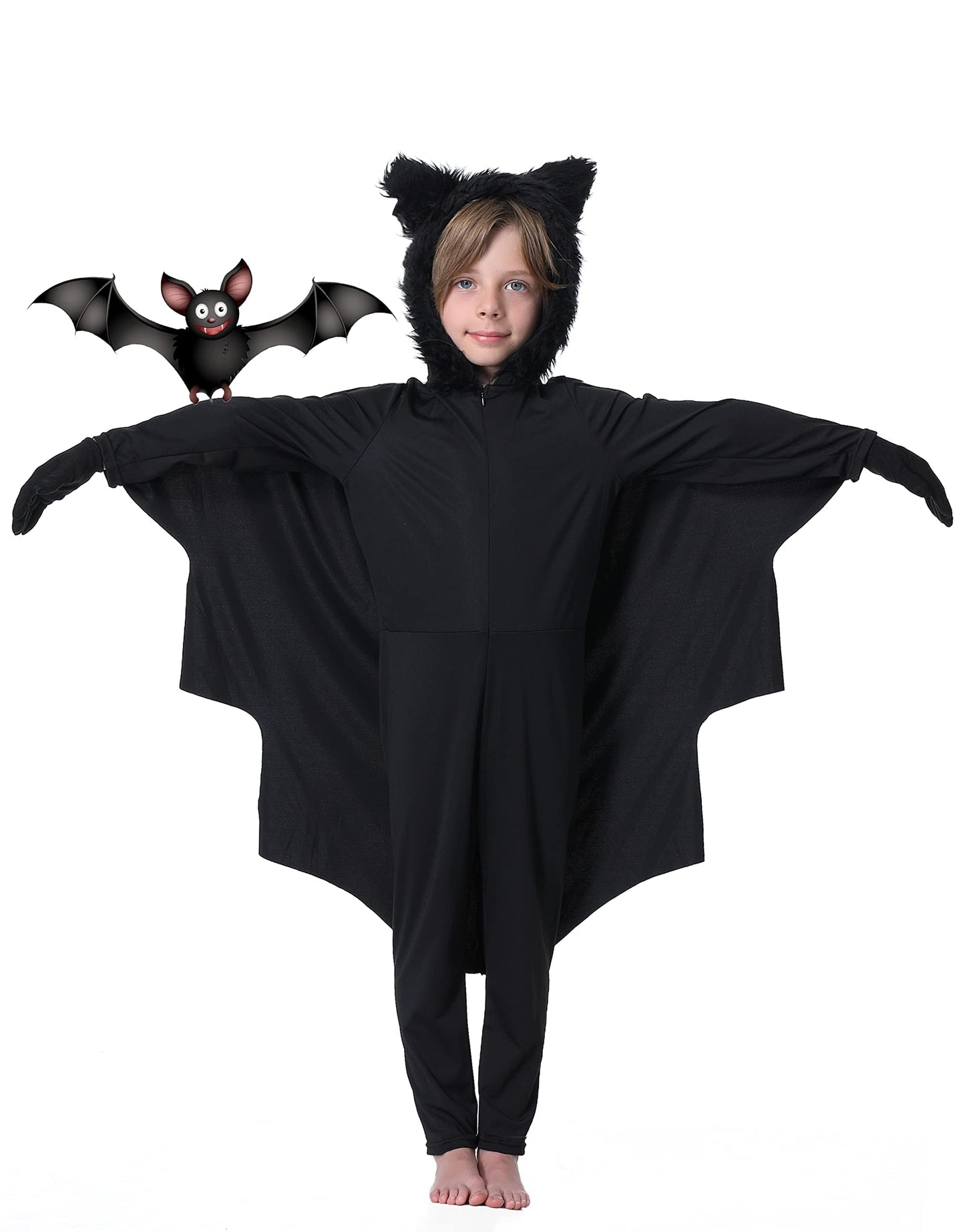 Seawhisper Bat Costume for Girls Boys Kids Toddler Wings Halloween Costumes 12 Black