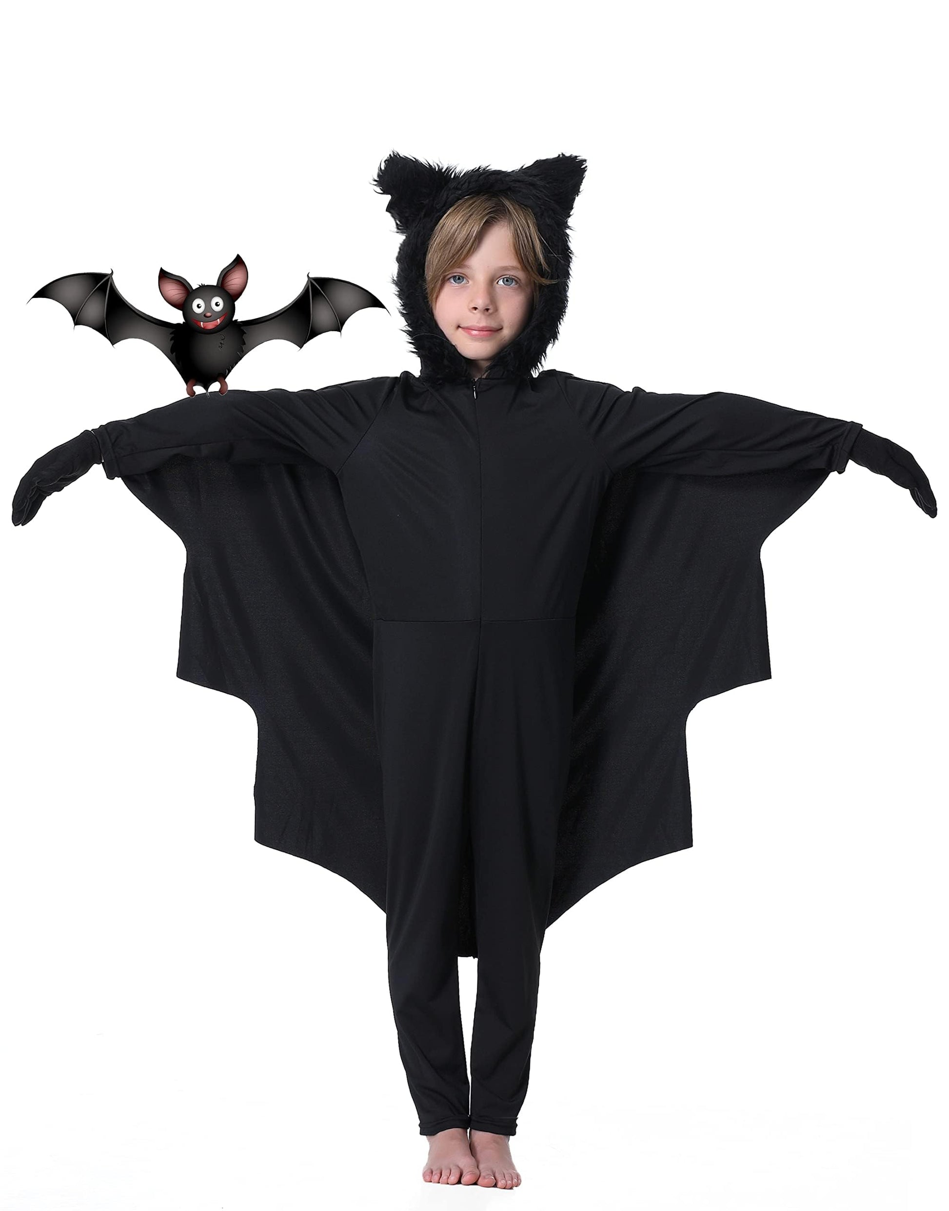 Seawhisper Bat Costume for Girls Boys Kids Toddler Wings Halloween Costumes 12 Black