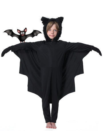 Seawhisper Bat Costume for Girls Boys Kids Toddler Wings Halloween Costumes 12 Black