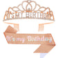 Papoopy Birthday Tiara And Crown With Sash For Women Birthday Party