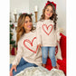 Mommy And Me Valentine'S Day Sweatshirt Love Heart Graphic Family Matching Pullover Casual Long Sleeve Shirt Tops (Mom-Apricot,