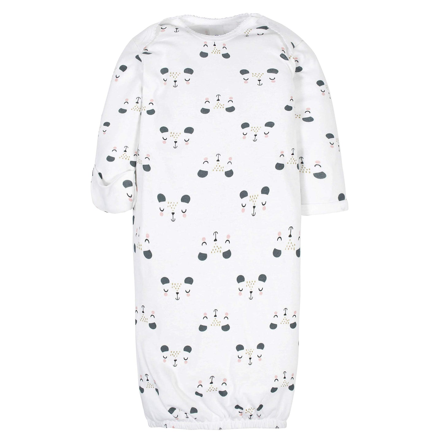 Gerber Unisex Baby Boy And Girls 4-Pack Sleeper Gown Bear Pink Preemie