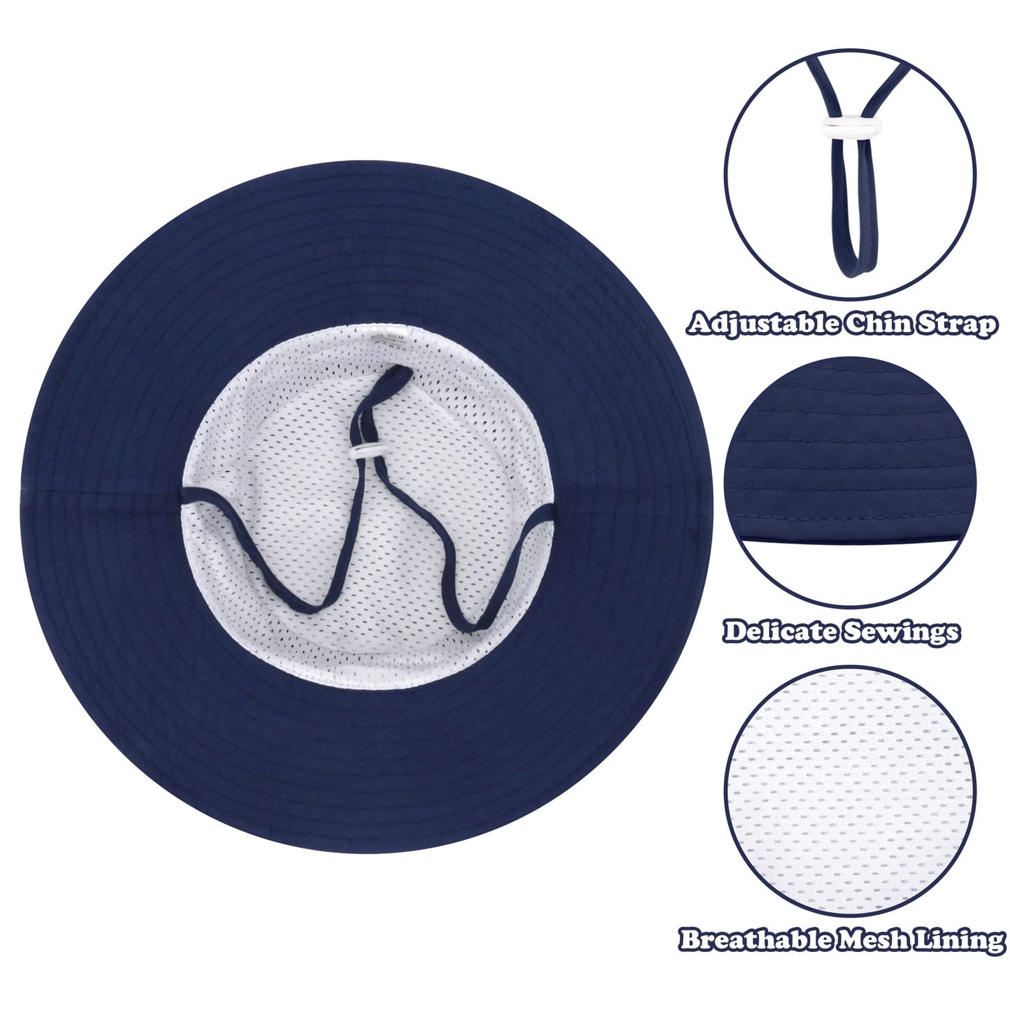 Sarfel Baby Sun Hat Summer Baby Boy Hats Upf 50+ Sun Protection Toddler Hat Bucket For Baby Girl Adjustable Kid Cap Navy 2-5 Yea