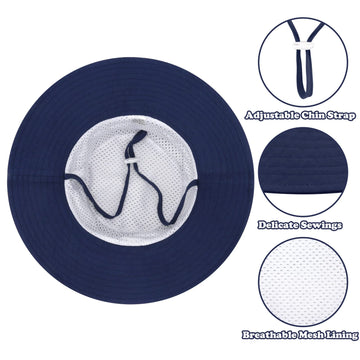 Sarfel Baby Sun Hat Summer Baby Boy Hats Upf 50+ Sun Protection Toddler Hat Bucket For Baby Girl Adjustable Kid Cap Navy 2-5 Yea