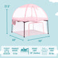 Dream On Me Ziggy Square Playpen With Canopy | Baby Playpen | Portable And Lightweight | Playpen For Babies And Toddler | Pink