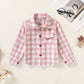 Kids Little Boys Girls Baby Long Sleeve Button Down Red Plaid Flannel Shirt Plaid Girl Boy Nb-6T(3-4T, Pink-A)