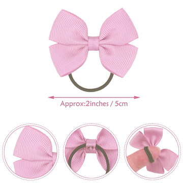 Lddcx Baby Girls' Hair Ties With Bows For Toddler Ponytail Holders Small Hair Ties, Fabric, Pk, 1 Count