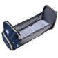 Foldable Crib Bag, Oxford Cloth Folding Multifunctional Mommy Bag Portable for Travel for Daily Use(Navy Blue)