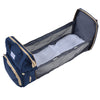 Foldable Crib Bag, Oxford Cloth Folding Multifunctional Mommy Bag Portable for Travel for Daily Use(Navy Blue)