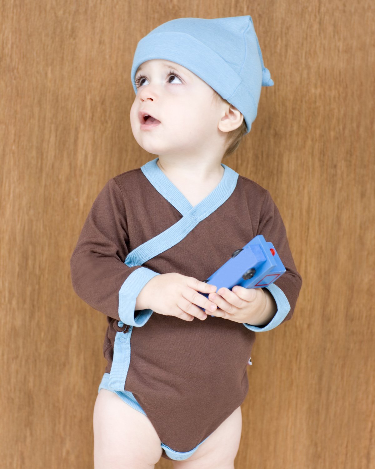 Baby Soy All-Natural Kimono Bodysuit, Chocolate, 0-3 Months