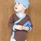 Babysoy Unisex Baby Kimono Bodysuit - Chocolate - 3-6 Months