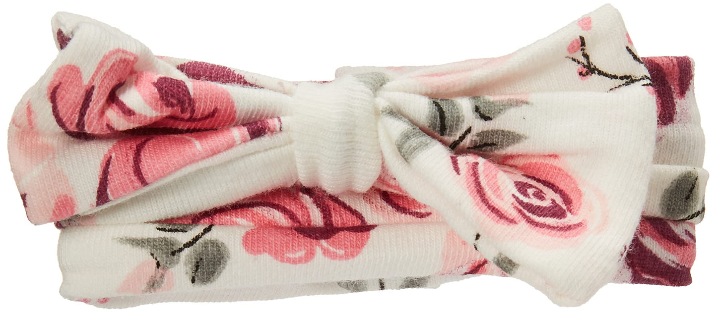 Hudson Baby Infant Girl Headband And Socks Giftset Burgundy Floral, One Size
