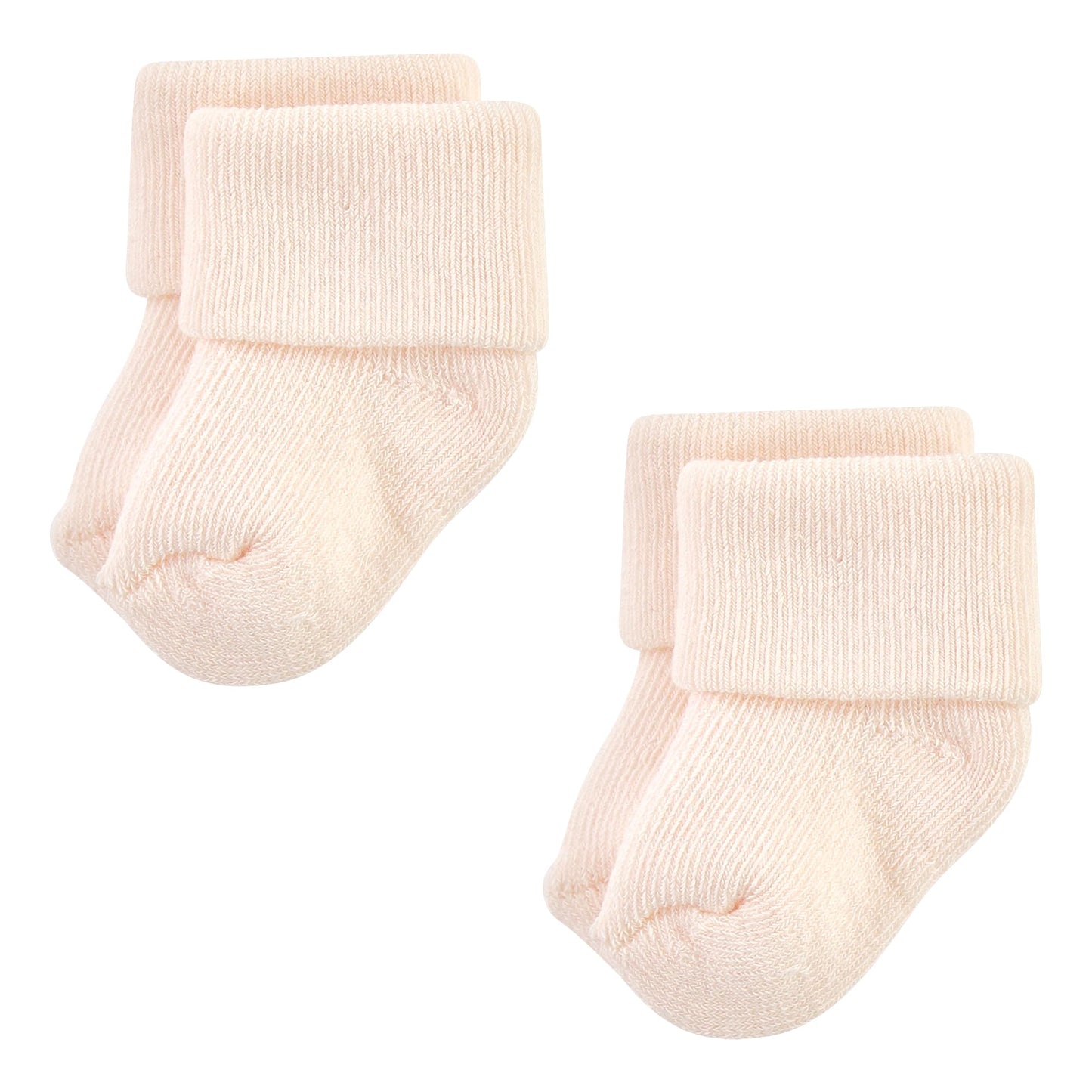 Hudson Baby Unisex Baby Cotton Rich Newborn And Terry Socks, Solid Blush Pink, 0-6 Months