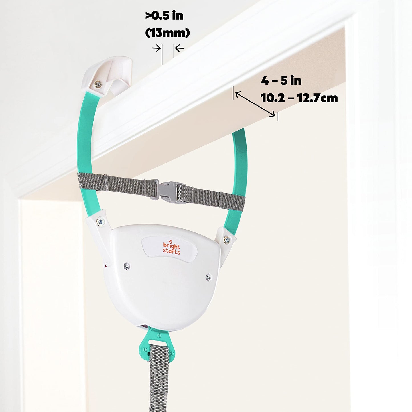 Bright Starts Playful Parade Door Jumper For Baby With Adjustable Strap, 6 Months And Up, Max Weight 26 Lbs