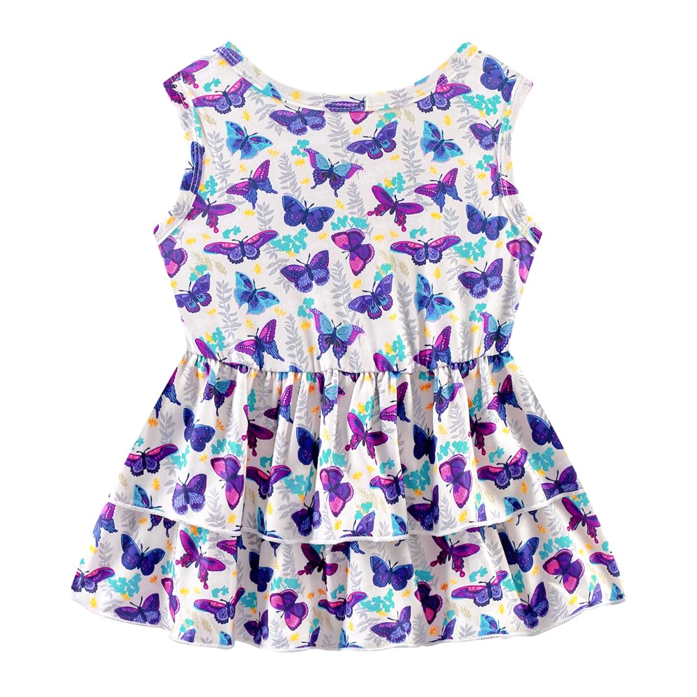 Zarmfly Girls 2 Piece Short Set Baby Girl Summer Clothes Butterfly Tank Tops And Shorts Set Infant To Toddler 7T