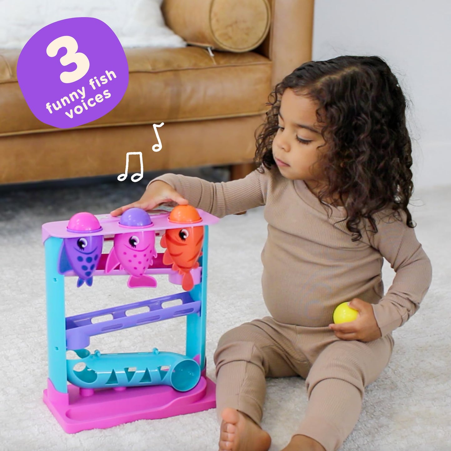 Move2Play, Feed The Fish, Interactive Toy for 1+ Year Olds, 6 to 12 Months, Baby Toy, Birthday Gift for Girls, 9-12 Months, 6 7