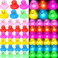 Deekin 48 Pcs LED Light up Flamingo Rubber Ducks 2.76 Cute Small Flamingo Ducks Glow Toy for Birthday Party Baby Shower Suppli