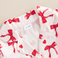 Kuriozud Toddler Girl Pajamas Valentines Day Baby Silk Satin Nightgown Little Kids Girls Pjs Button Down 2 Piece Pajamas Set (Va