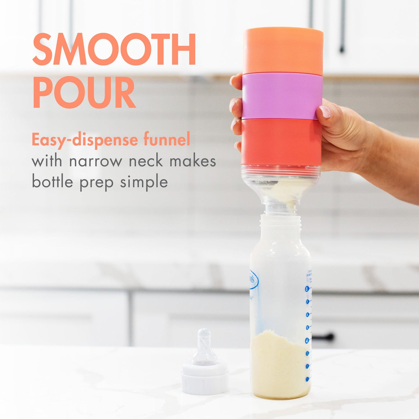 Boon Triful Baby Formula Dispenser On The Go - Insulated Stainless Steel Formula Containers with Stacking Design - Baby Bottle-F