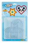 Hama - Blister Pack of 2 Plates: Heart and Star for Ironing Beads Size Maxi - Creative Activities 8105 Transparent