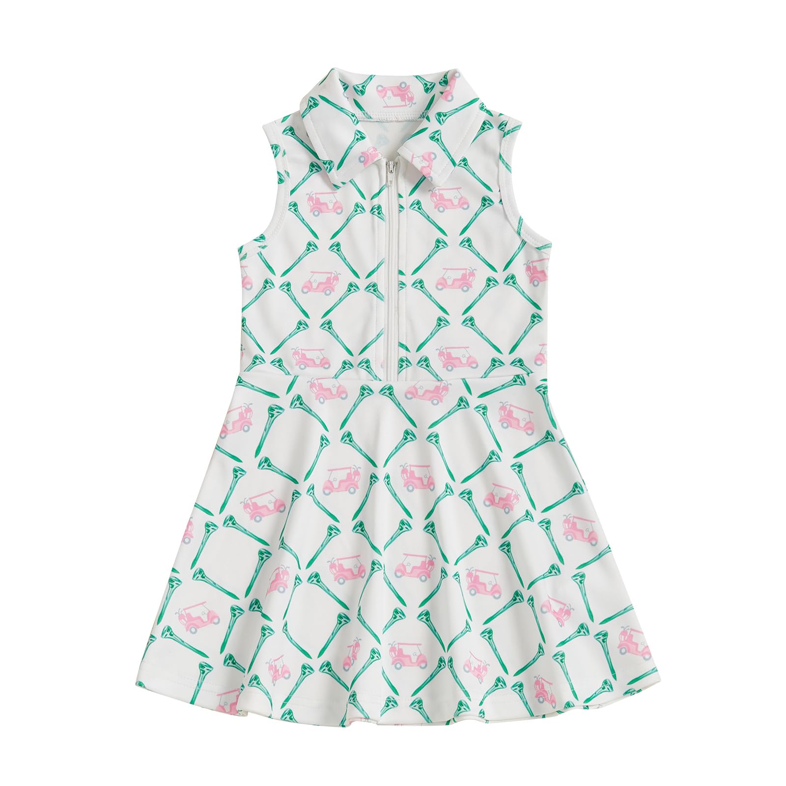 Rourufy Kids Girls Golf Outfit Toddler Girl Sleeveless Golf Dress Summer A Line Polo Dresses Athletic Workout Clothes (A Golf Ca
