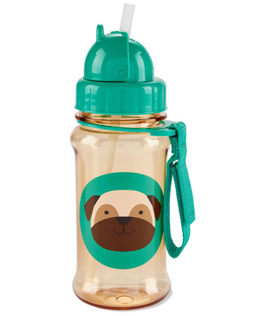 Skip Hop Toddler Sippy Cup with Straw, Zoo Straw Bottle, Pug