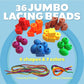 Skoolzy 46 Pcs Lacing Beads - Large Beads for Preschool Learning Activities, Sensory Toys for Toddlers 3-4, Autism Toys for Todd