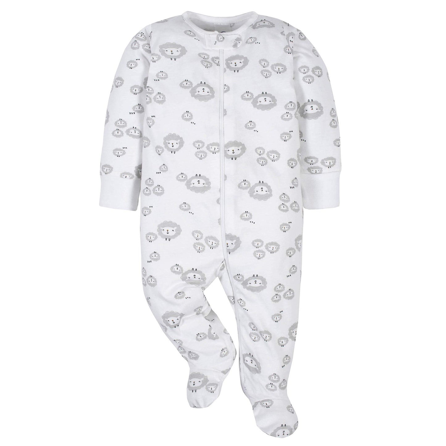 Gerber Unisex Baby 4 Pack Sleep 'N Play Footie Sheep Grey 0-3 Months