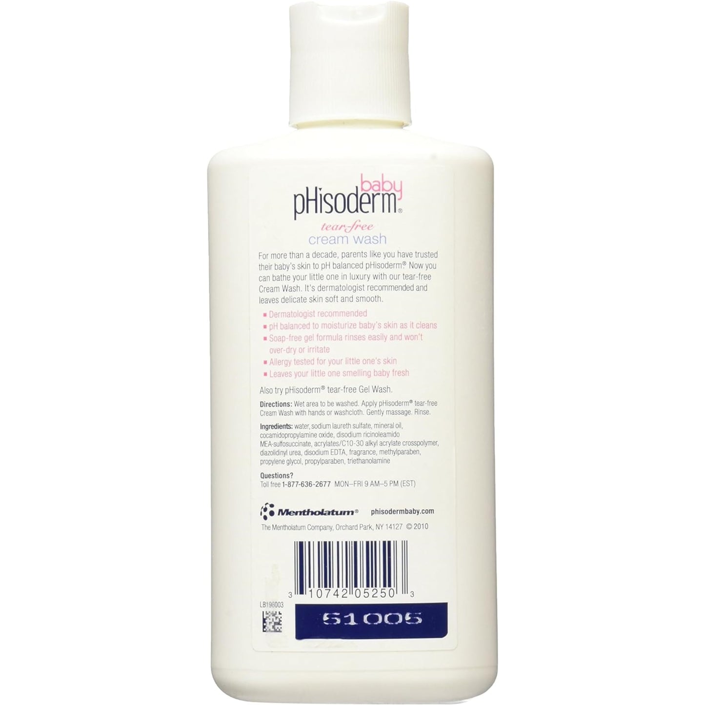 Phisoderm Baby Tear-Free Cream Wash, 8-Ounce Bottles (Pack Of 3) Infant Soap Mineral Baby Safe