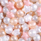 Realhaha Ball Pit Balls 50 PCS, Star Shapes for Babies Kids Playpen Plastic Balls for Babies Ball Pool Puppy Playballs, Pink Gol
