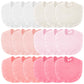 Kenning 18 Pcs Muslin Drool Baby Bibs Ruffle Absorbent Bib with Snap Button Boy Girl for Drooling Teething Infant Newborn(Warm P
