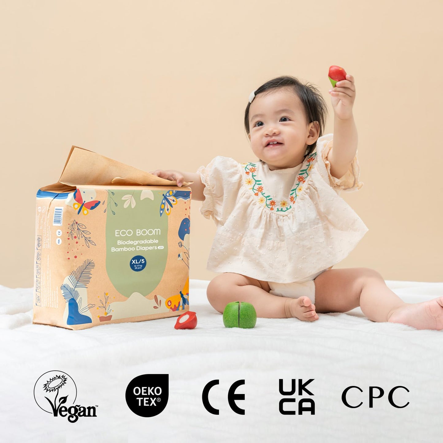 Eco Boom Size 1 Diapers, Bamboo Viscose Diapers, Sustainable, Paper Packaging