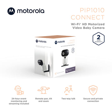 Motorola Baby Monitor Camera Pip1010 - Wifi Motorized Video Camera With Hd 1080P - Connects To Smart Phone App - Remote Pan, Til