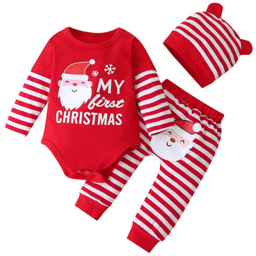 Fullfamous My First Christmas Baby Girl Boy Clothes Outfits Red Christmas 12-18 Months