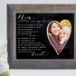 Written On My Heart Distressed Gray Memorial Photo Frame For Mom- Sympathy Gift For Loss Of Mom/Mother Memorial Gift