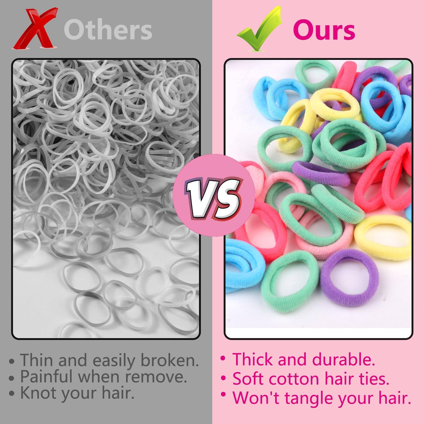 100 Pcs Baby Hair Ties, Cotton Hair Ties For Girls And Kids, Multicolor Small Seamless Hair Bands Elastic Ponytail Holders Kids