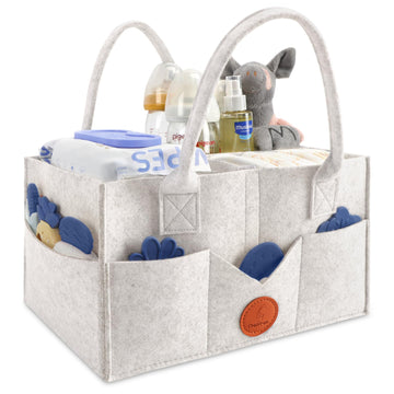Maliton Diaper Caddy Organizer, Car Organizer With Handle, Felt Diaper Organizer For Baby Boy Girl, Changing Table Organizer For