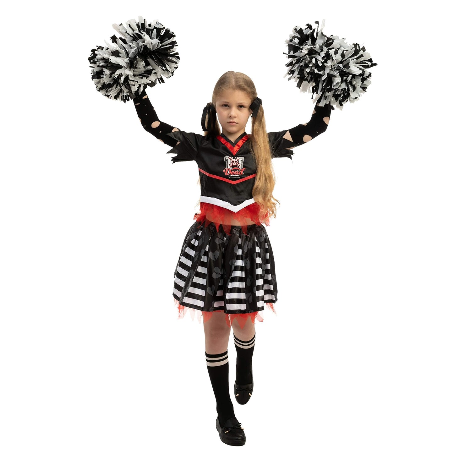 Spooktacular Creations Kids Halloween Cheerleader Costume, Zombie Cheerless Costume For Girls, Dead Cheer Outfit Toddlers For Ha