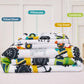 Perfemet 4-Piece Toddler Bedding Set - Colorful Car Printed Toddler Comforter Set For Boys, Reversible Fluffy Toddler Bed Set Fo