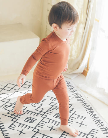 Vaenait Kids Toddler Long Sleeve Sleepwear Pajamas 2Pcs Set Modal Camel S