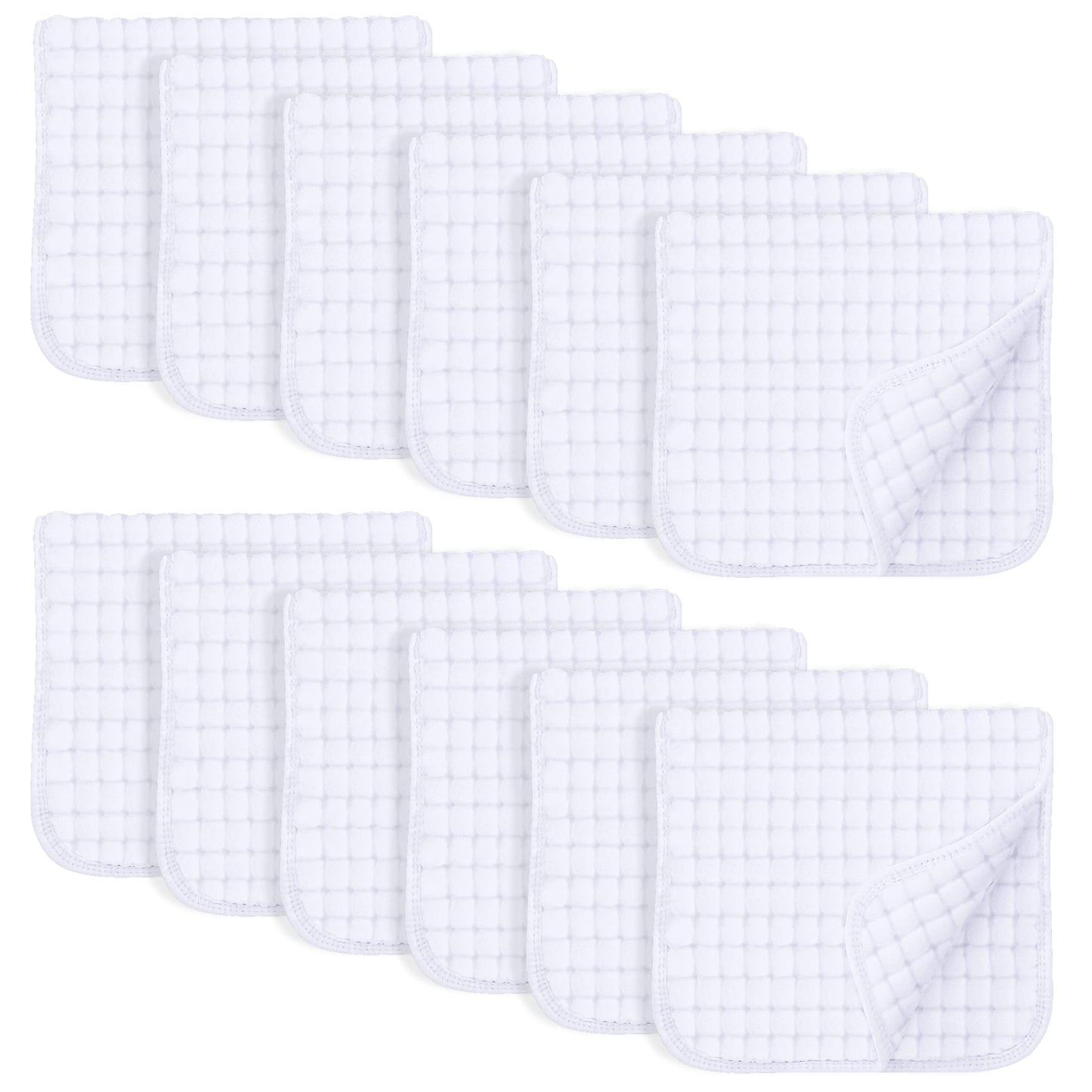 Sweet Dolphin 12 Pack Muslin Burp Cloths Large 100% Cotton Hand Washcloths For Baby - Baby Essentials Extra Absorbent And Soft B