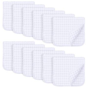 Sweet Dolphin 12 Pack Muslin Burp Cloths Large 100% Cotton Hand Washcloths For Baby - Baby Essentials Extra Absorbent And Soft B