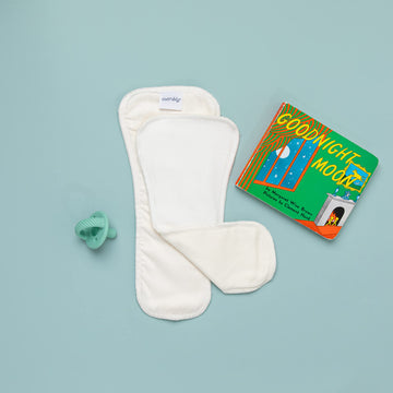 Esembly Overnighters - Organic Cotton Cloth Diaper Booster Inserts with Stay-Dry Fleece - Reusable Nighttime Absorbency Doublers