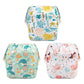 Babygoal Baby Girl Swim Diapers 3 Pack For 0-8 Months Infant, Reusable Adjustable Washable For Swimming Lessons-Seaweed & Sea Cr