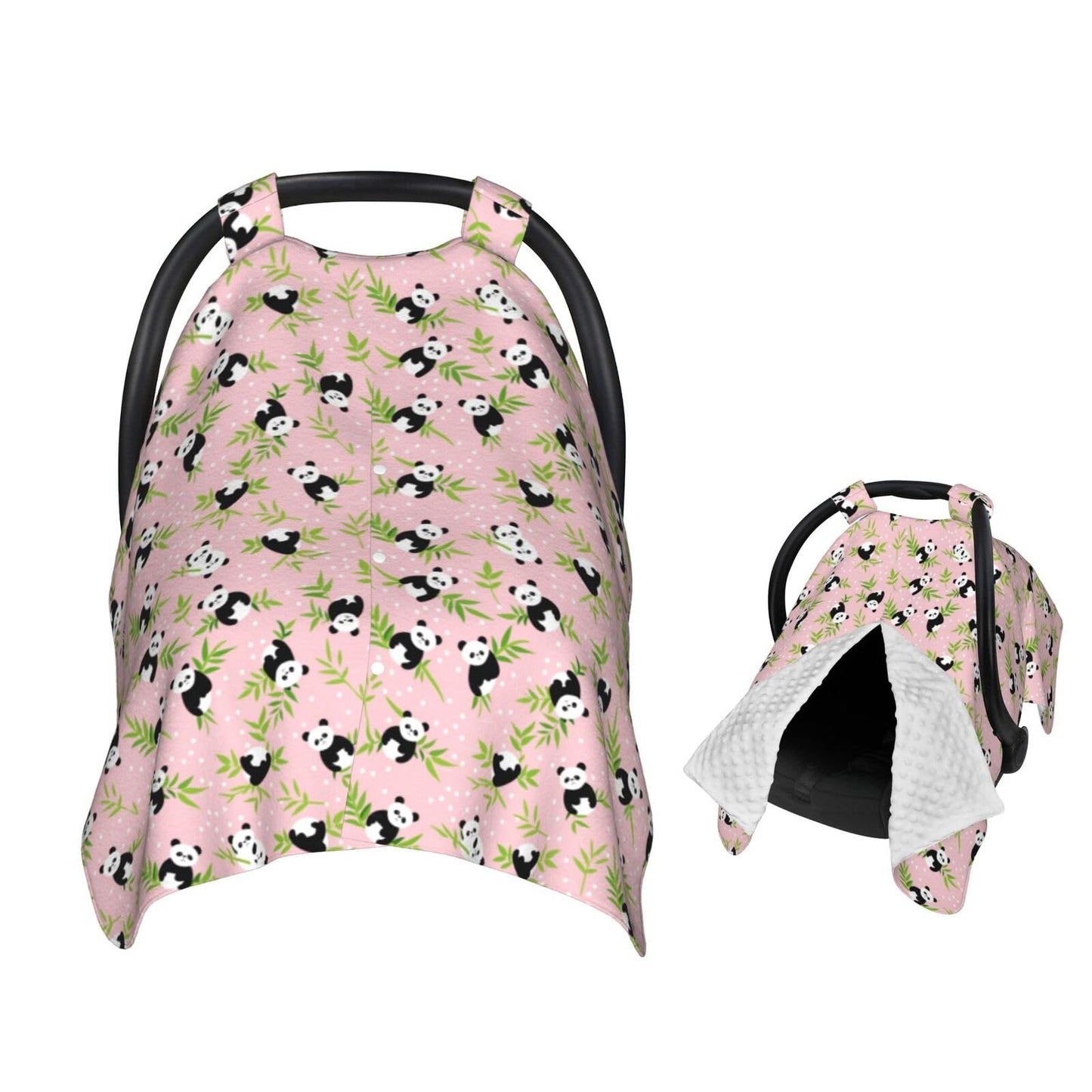 Muishi Panda Pattern Pink Background Baby Car Seat Canopy Nursing Cover for Newborn Car Seat Breastfeeding Covers Blanket Newbor