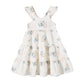 Younger Tree Toddler Baby Girls Infant Clothes Floral Flutter Sleeve Princess Dress Summer Cotton Line Skirts For Girls(7-8T,Whi